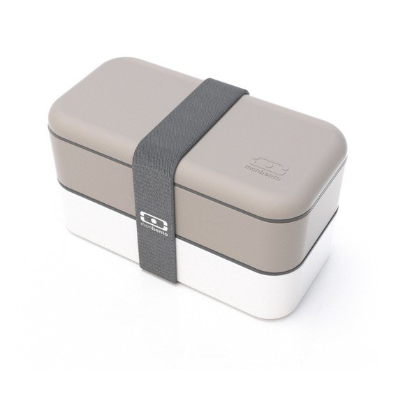Šedo-bílý obědový box Monbento Original
