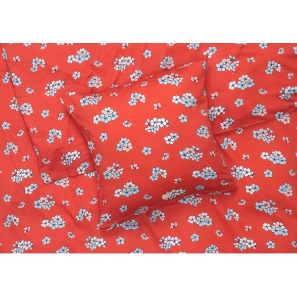 Biancheria da letto matrimoniale estesa in cotone sateen color mattone 200x220 cm Grand Pleasantly - JUNA-image-1