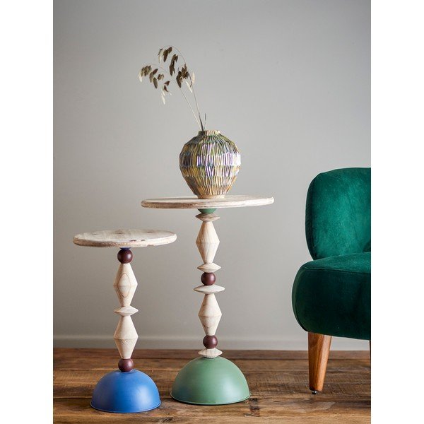 Tavolino rotondo in abete massiccio ø 40 cm Mannelli – Bloomingville-image-2