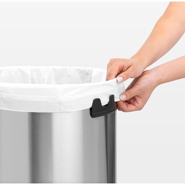 Bidone in acciaio argento opaco 60 l Push Bin - Brabantia-image-3