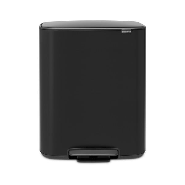Bidone in acciaio nero opaco per raccolta differenziata 60 l Bo - Brabantia-image-4