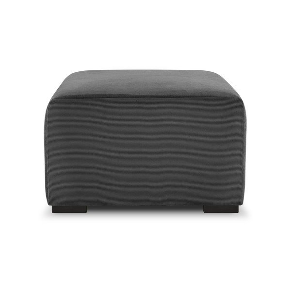 Pouf in velluto a coste grigio scuro Hobart - Cosmopolitan Design-image-3