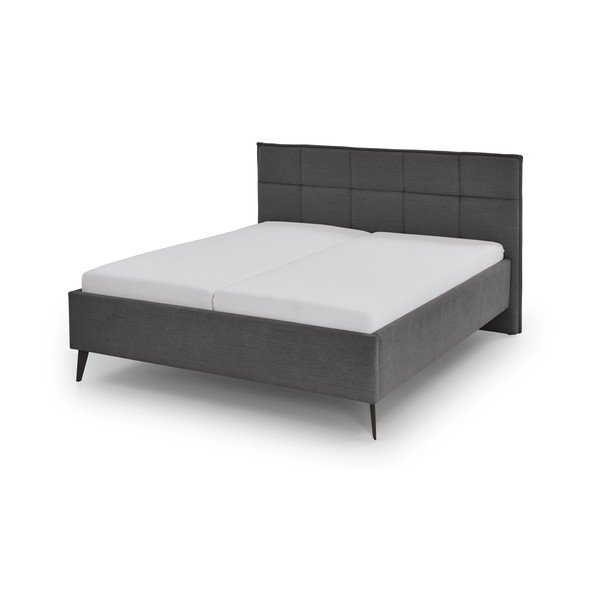 Letto matrimoniale imbottito color antracite con contenitore con rete inclusa 180x200 cm Paulo – Meise Möbel