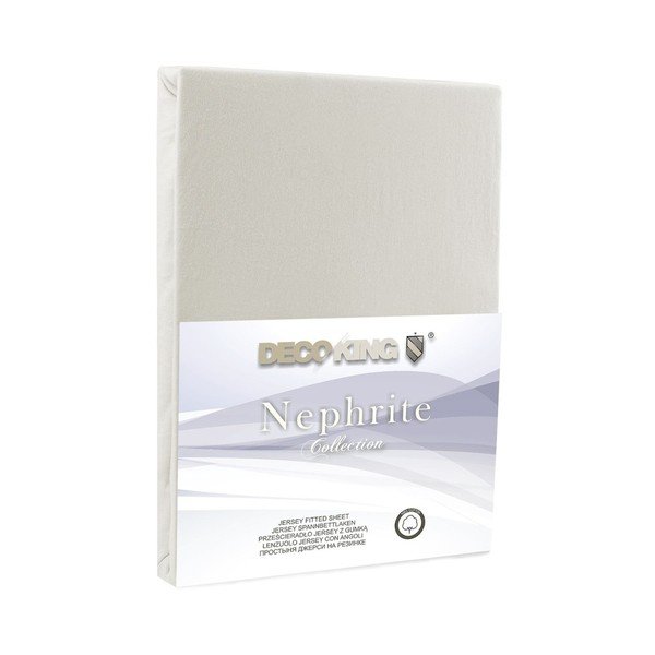 Lenzuolo elastico crema Nefrite, 120-140 cm - DecoKing-image-3