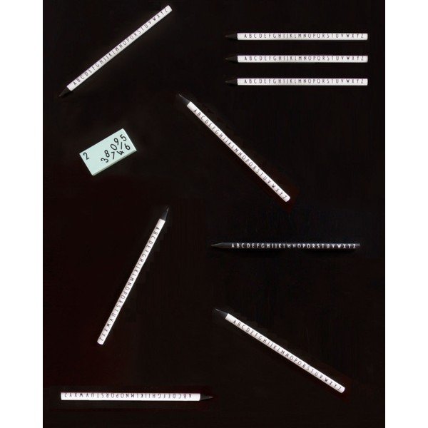 Set di 5 matite nere - Design Letters-image-2