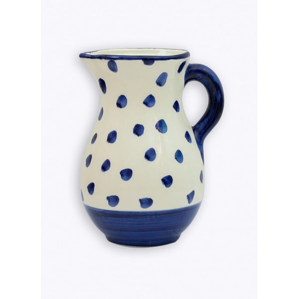 Caraffa in ceramica blu e bianca Dots, 1,2 l - Tierra Bella