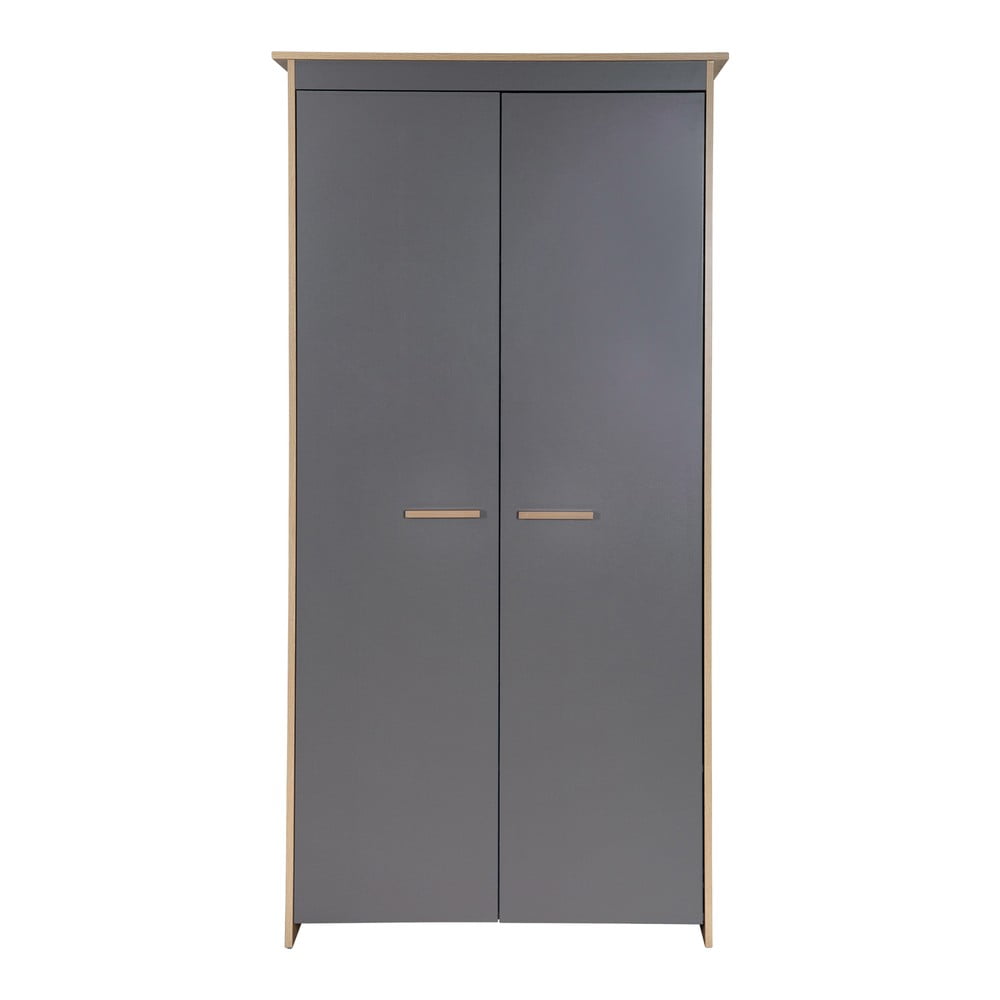 Armadio per bambini color antracite/di colore naturale con effetto rovere 50x190x96 cm Anna – Roba | Armadi per bambini