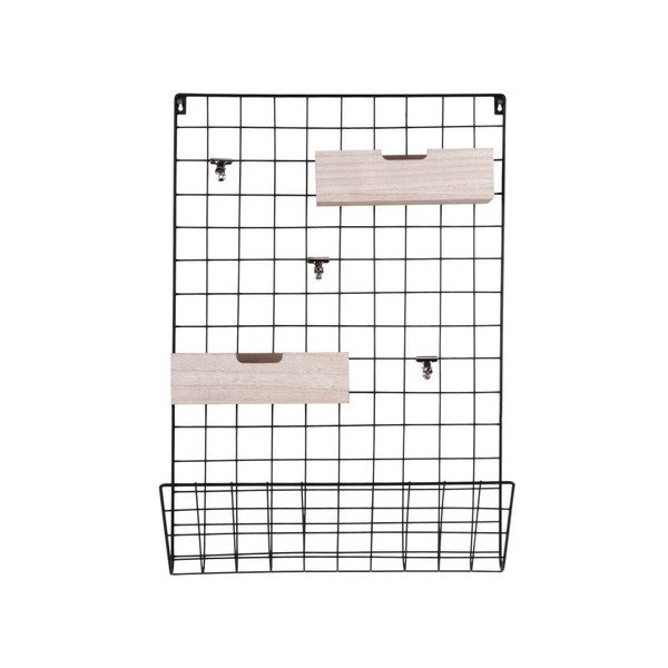 Černý nástěnný organizér Present Time Grid Black