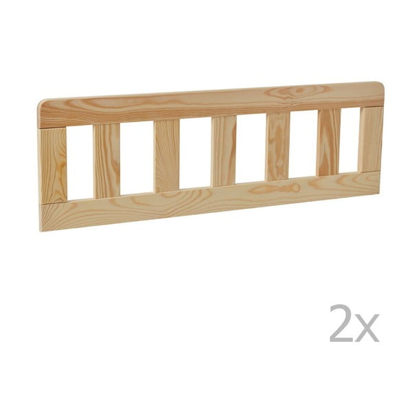 Set di 2 barriere per lettino in legno marrone, 160 x 70 cm Classic - Pinio