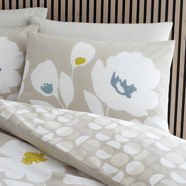 Biancheria da letto bianca e beige per letto matrimoniale 200x200 cm Craft Floral - Catherine Lansfield-image-1