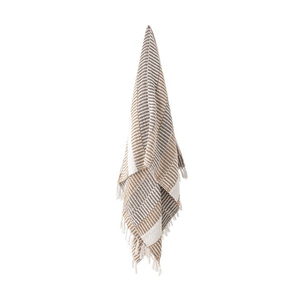 Coperta per TV di colore naturale in cotone riciclato 160x130 cm Isnel – Bloomingville-image-2
