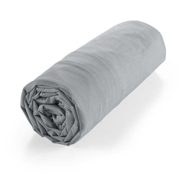 Lenzuolo elasticizzato grigio in cotone biologico 160x200 cm Biolina - douceur d'intérieur-image-4