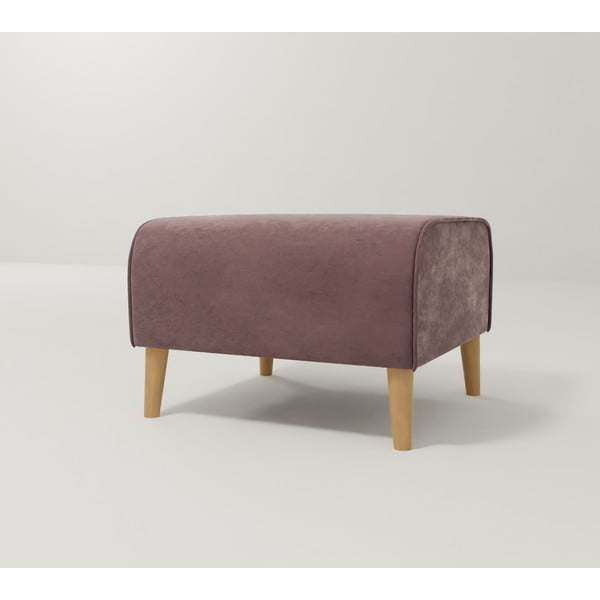 Pouf in velluto rosa Carole - Ropez-image-1