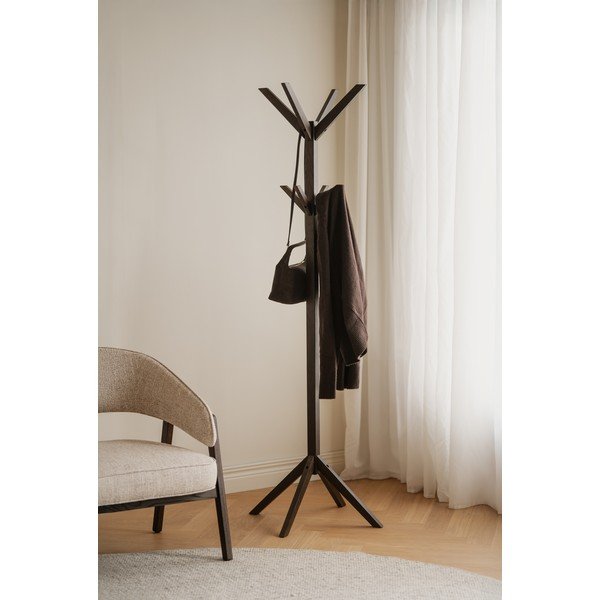 Stand appendiabiti colore naturale scuro in rovere massiccio 59x178x59 cm Confetti – Rowico-image-1