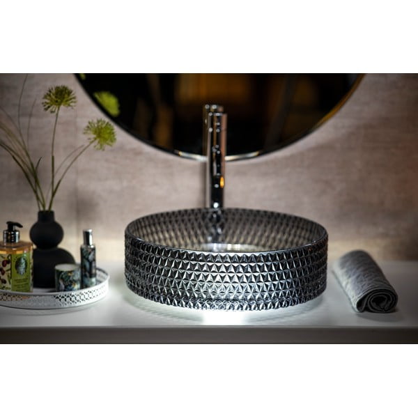 Lavabo rotondo nero in vetro ø 39,5 cm Maragua – Sapho-image-1