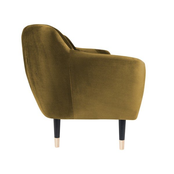 Divano giallo senape con gambe nere Benito, 188 cm - Mazzini Sofas-image-3