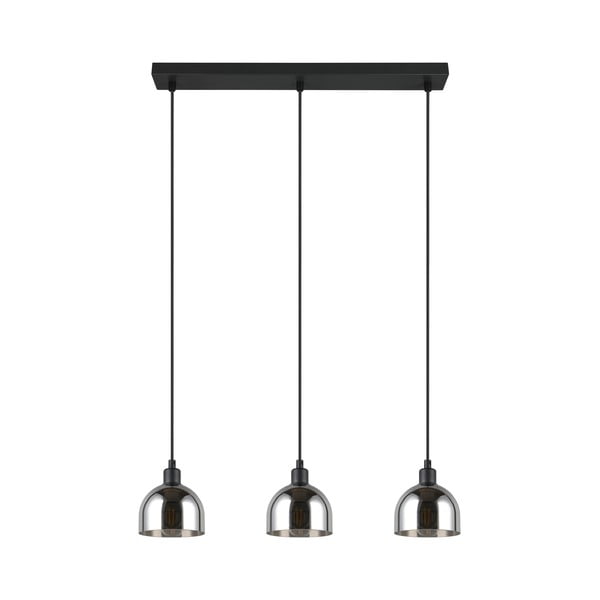 Lampadario nero/argentato con paralume in vetro Molly – Trio