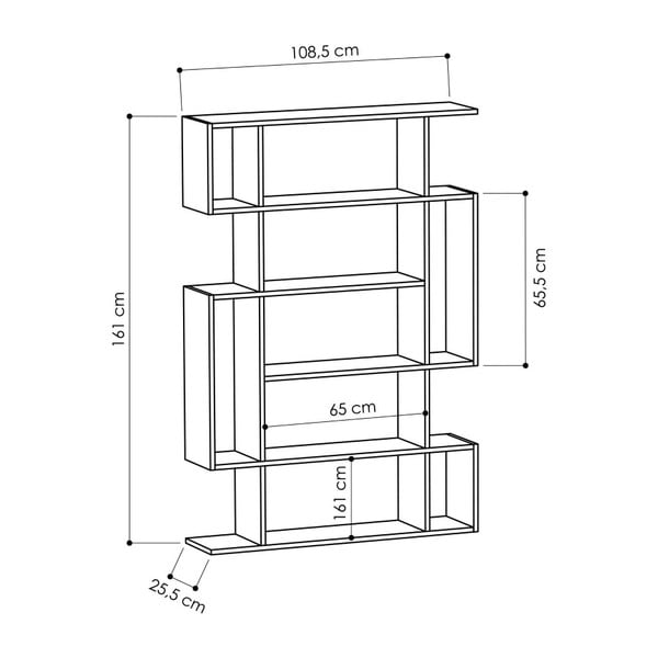 Libreria in rovere antracite/naturale 108,5x161 cm Mito - Homitis-image-2
