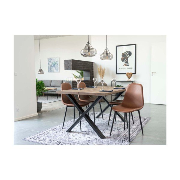 Set di 2 sedie marroni con gambe nere Stoccolma - House Nordic-image-4