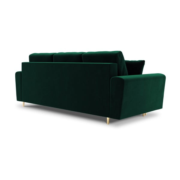 Divano verde allungabile e con contenitore con rivestimento in velluto 235 cm Kyoto – Cosmopolitan Design-image-3