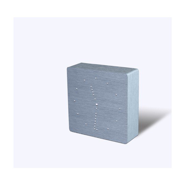 Sveglia grigia con display a LED bianco Orologio analogico a scatto - Gingko-image-4