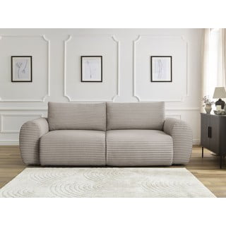 Divano in grigio chiaro/beige allungabile con rivestimento in velluto a coste 257 cm Lucien – Bobochic Paris