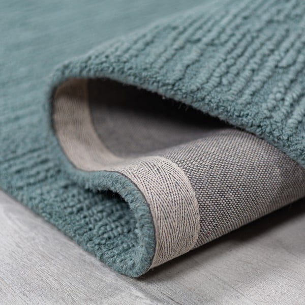 Tappeto blu polveroso in lana tessuto a mano 120x170 cm Harris Boucle – Flair Rugs-image-3