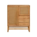 Cassettiera in legno di pino con ante in rattan , larghezza 90 cm Jolene - Støraa