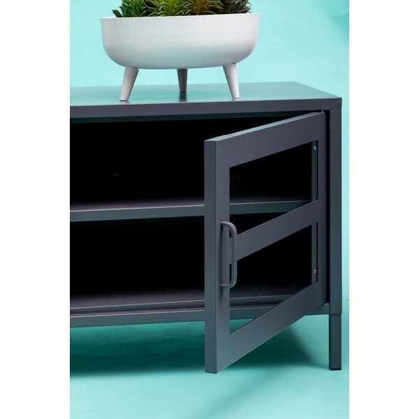 Mobile TV grigio in acciaio 150x50x45 cm Acier – Premier Housewares-image-4