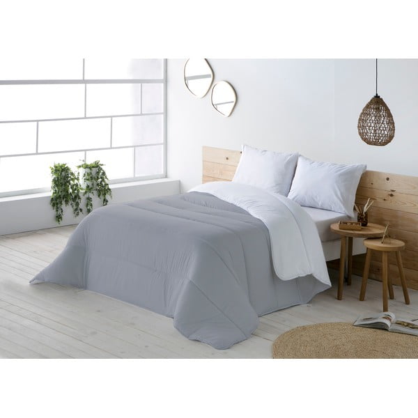 Copriletto grigio e bianco per letto matrimoniale Hedy, 270 x 180 cm - Boheme-image-2