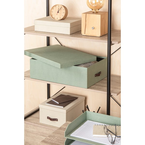 Scatole di cartone con coperchio color menta in set di 3 31x47x15 cm Inge - Bigso Box of Sweden-image-1
