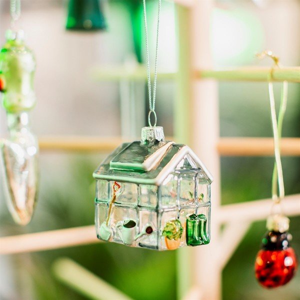 Decorazione per albero di natale in vetro fatta a mano 5 cm Greenhouse – Sass & Belle-image-1