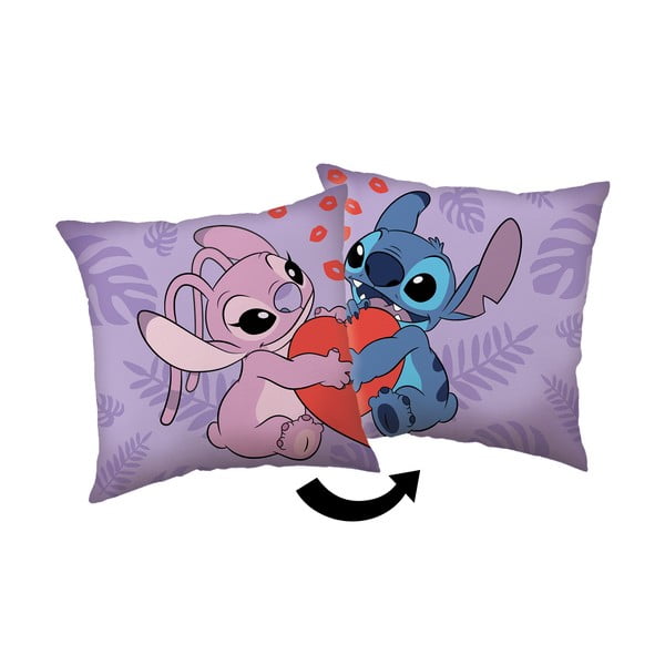 Cuscino per bambini in vello 40x40 cm Lilo and Stitch "Kiss" – Jerry Fabrics