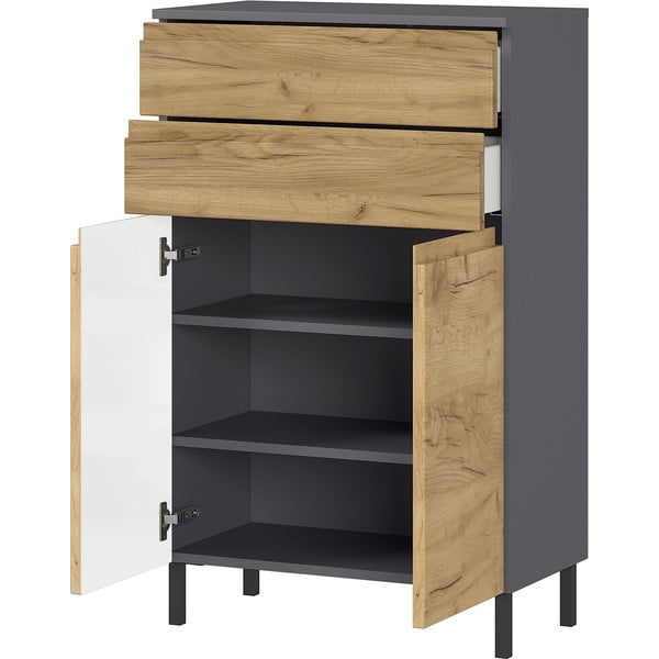 Mobile bagno grigio scuro in rovere 60x97 cm Salinas - Germania-image-2