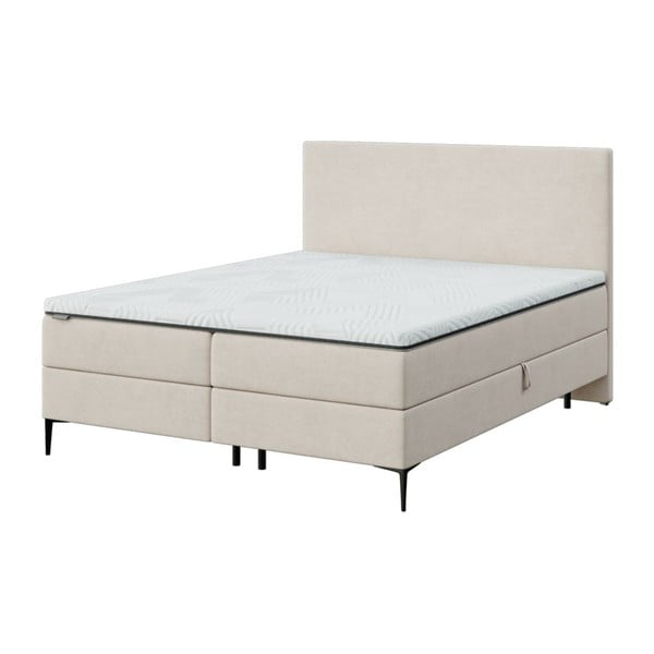 Letto boxspring beige con spazio contenitivo 180x200 cm Bufo – MESONICA