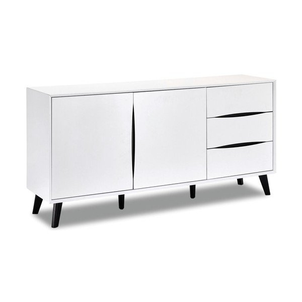 Cassettiera bassa bianca 160x80 cm Lyon - Furnhouse-image-2