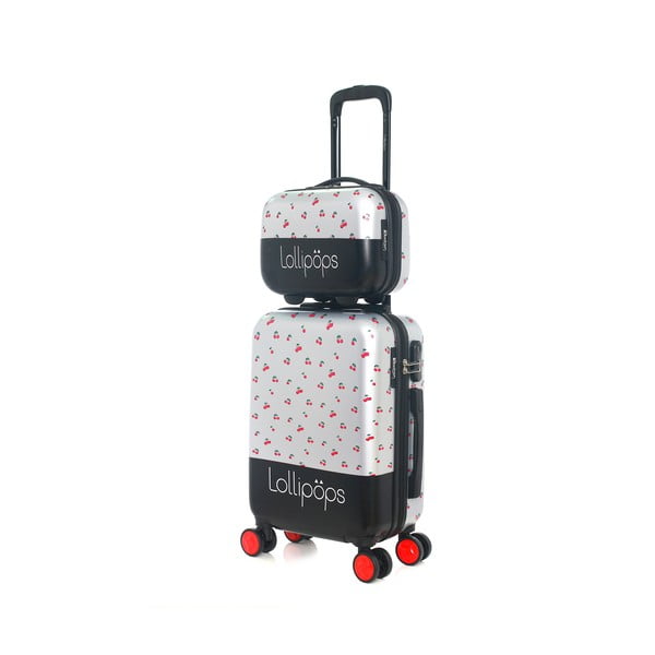 Set di valigie grigie su 4 ruote e custodia cosmetica Lollopops Holly - LOLLIPOPS-image-3