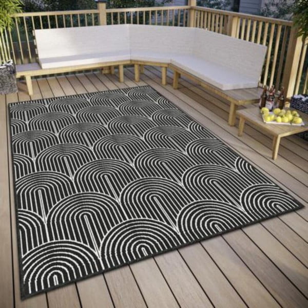 Tappeto da esterno bianco e nero 120x170 cm Pangli Black - Hanse Home-image-1
