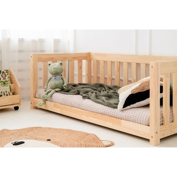 Letto per bambini in legno di pino in colore naturale 90x200 cm CPP - Adeko-image-1