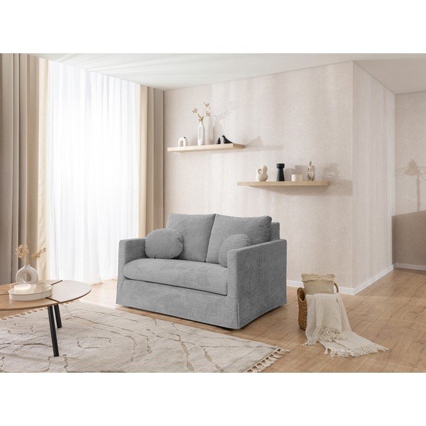 Divano grigio chiaro 140 cm Paphos – Ropez-image-4