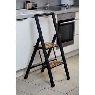 Scala pieghevole antiscivolo in alluminio nero Stepladder II. - Wenko
