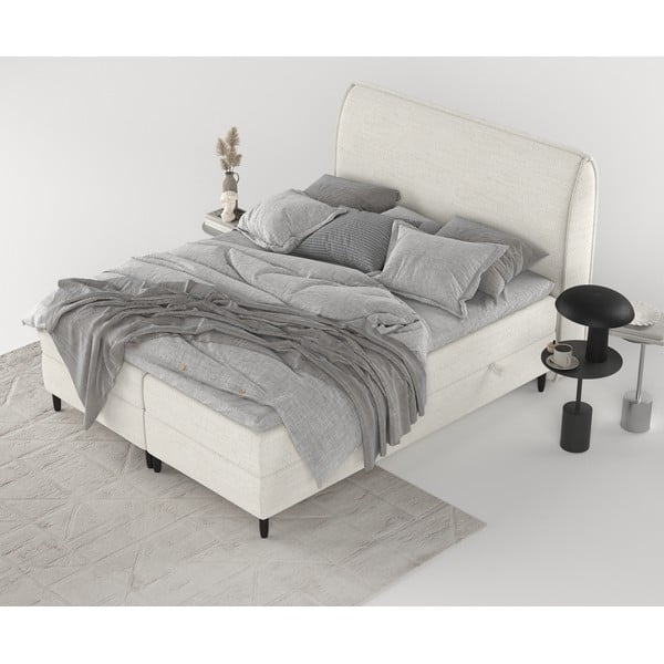 Letto boxspring crema con contenitore 180x200 cm Melba - Maison de Rêve-image-2