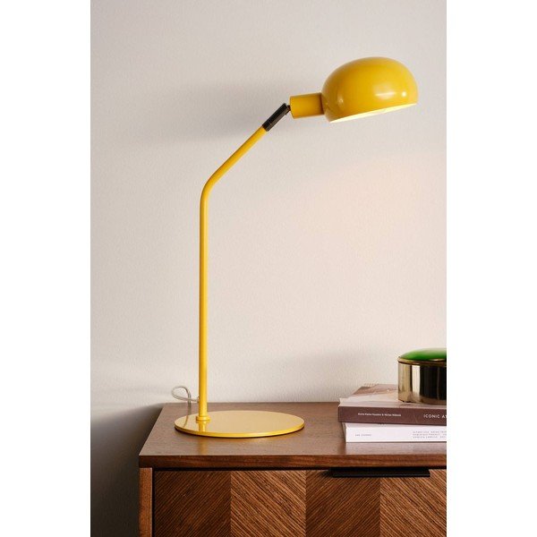 Lampada da tavolo gialla in acciaio con struttura flessibile (altezza totale 59 cm) Lincon – Jotex-image-1