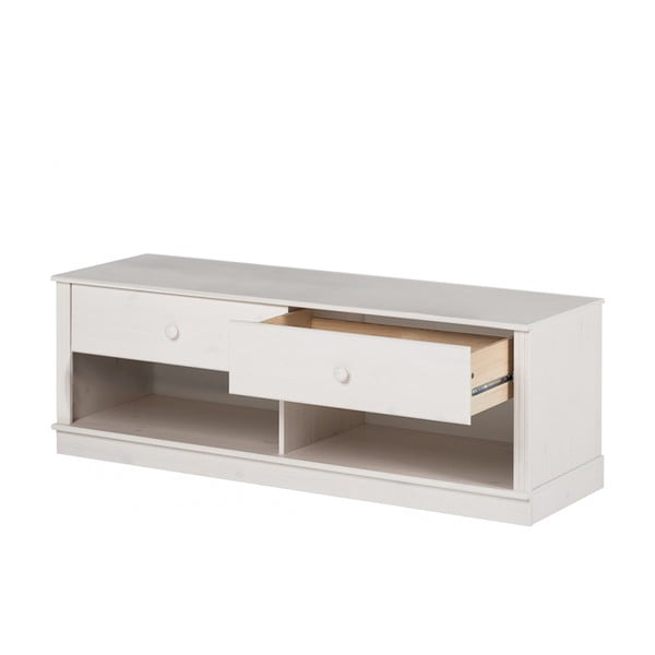 Mobile TV bianco in legno di pino 137x47 cm Anita - Støraa-image-3