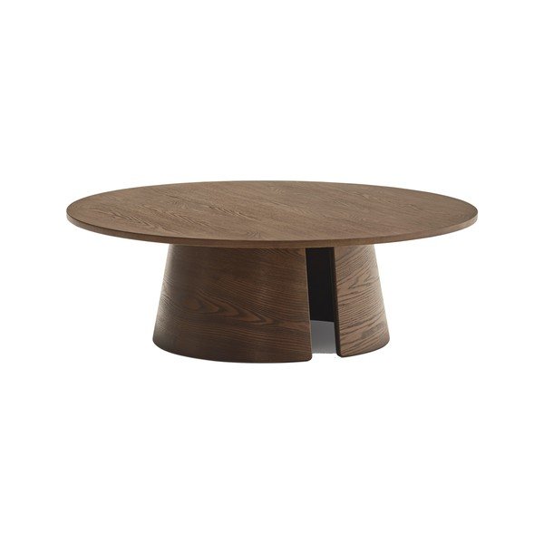 Tavolino da salotto rotondo colore naturale scuro con effetto frassino ø 110 cm Cep – Teulat-image-1