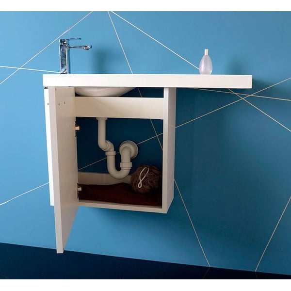 Mobile senza lavabo bianco da appendere 50x50 cm Latus Vi – Sapho-image-1
