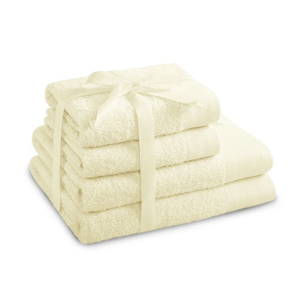Asciugamani e teli bagno in spugna di cotone color crema in un set di 10 pezzi Amari - AmeliaHome