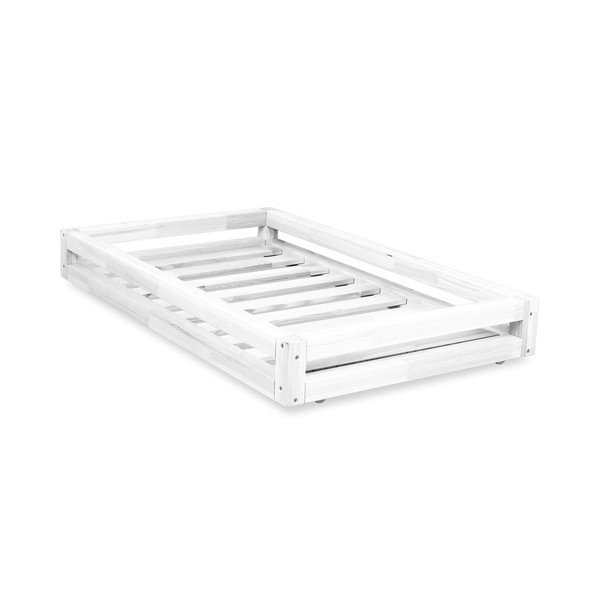 Set di cassetti bianchi sotto il letto e 4 gambe allungate, per letto 90 x 200 cm - Benlemi-image-1