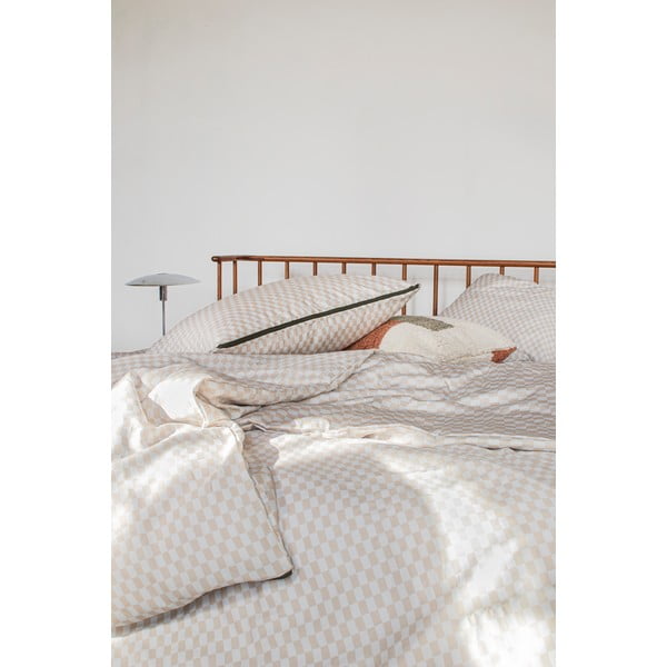 Biancheria da letto matrimoniale in cotone satin beige 200x220 cm Mini - Mette Ditmer Denmark-image-1