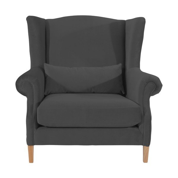 Poltrona in velluto grigio antracite Velvet Harvey - Max Winzer-image-2